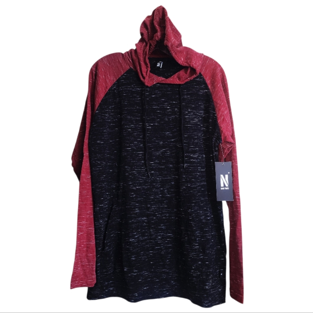Men's Black and Red Hoodie Sweater